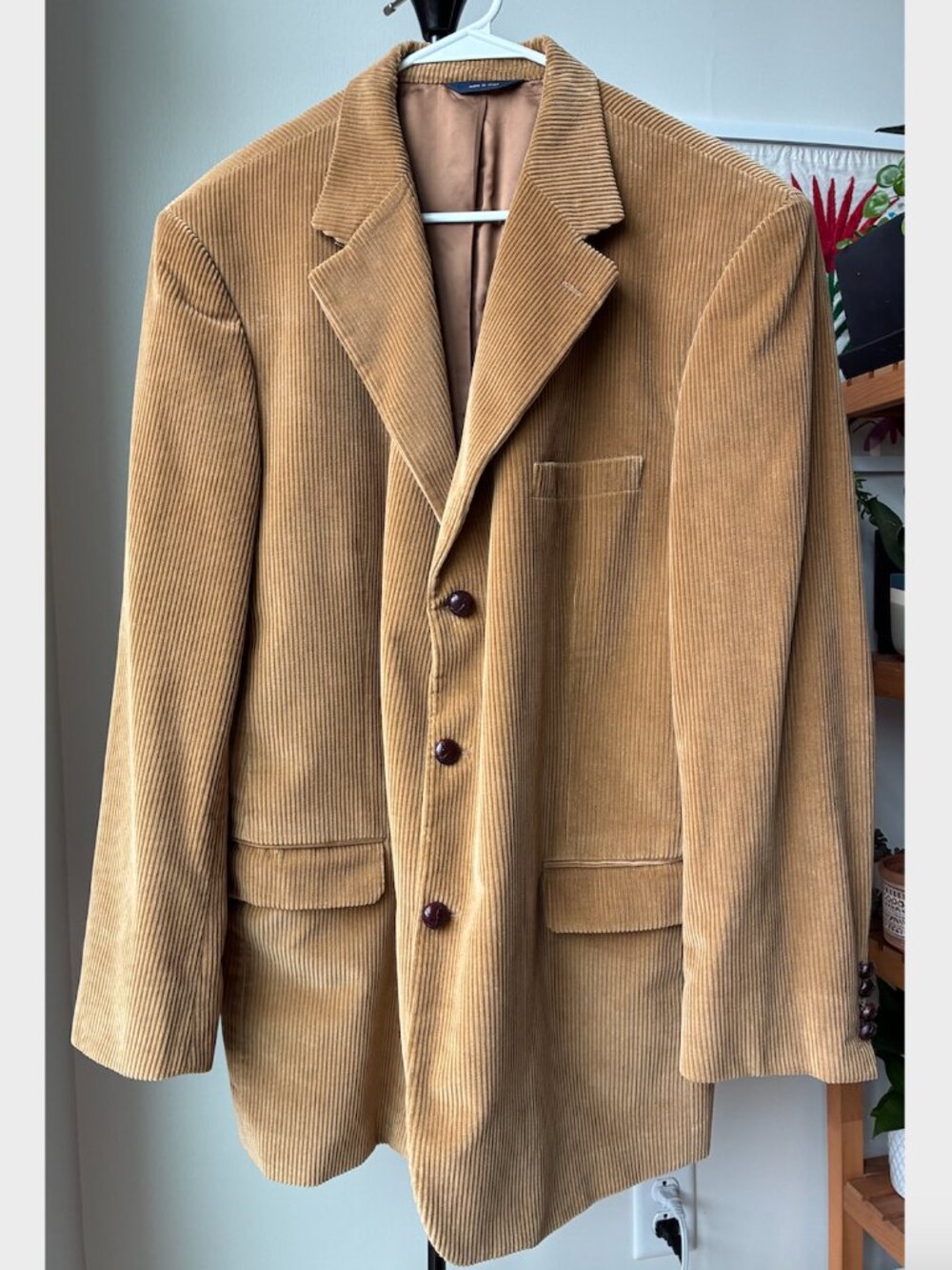 Brooks Brothers Vintage Brown Corduroy Sports Coat - Made in Italy -Size 46L